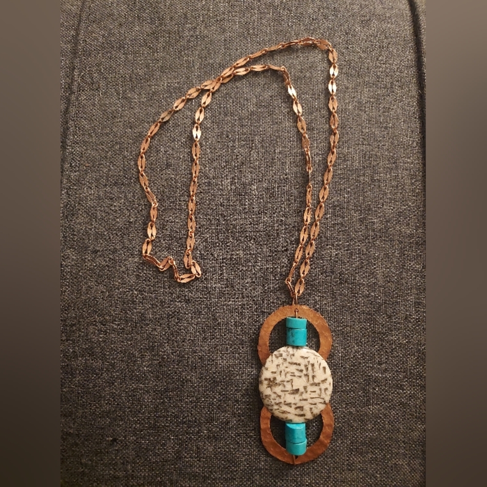 ✨️Donated✨️ Artisan Copper And Natural Stone Necklace